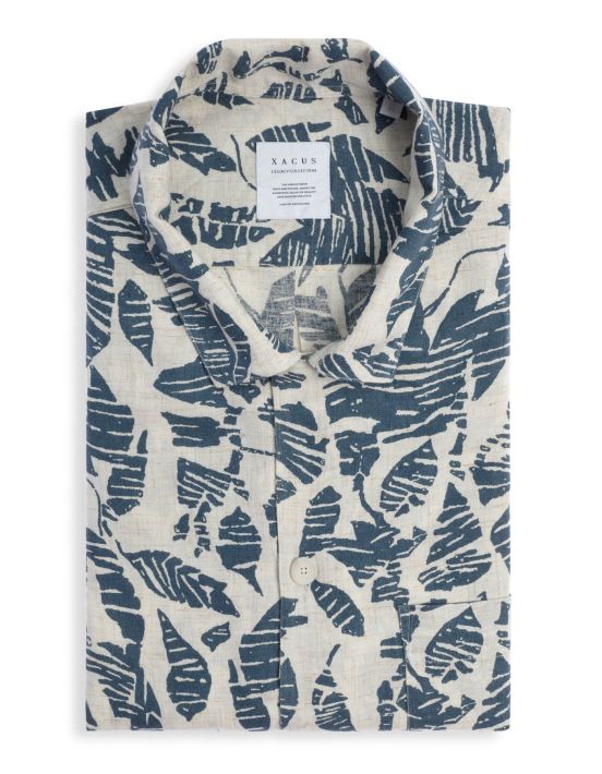 Blue Canvas Pattern Shirt Collar spread Tailor Custom Fit
