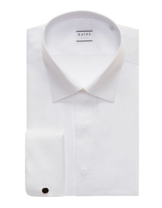 White Poplin Solid colour Shirt Collar spread Tailor Custom Fit