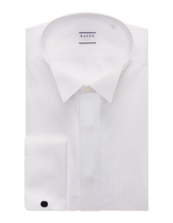 Hemd Uni Kragen Käppchen Popeline Weiß Tailor Custom Fit