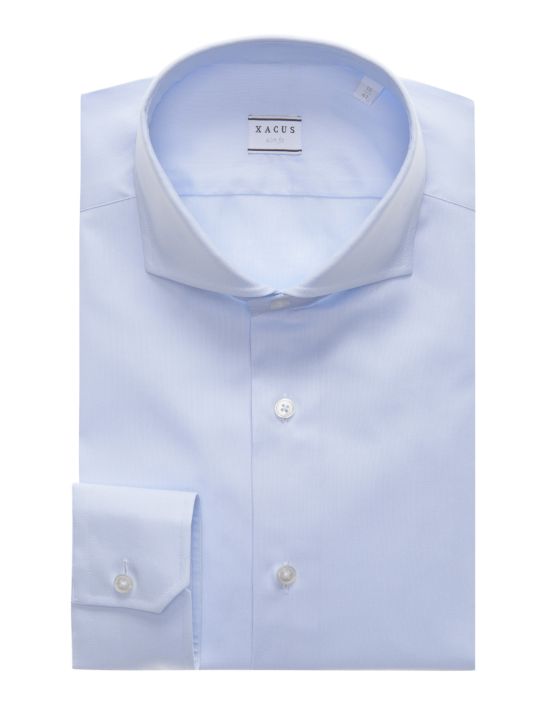 Sky Blue Oxford Solid colour Shirt Collar cutaway Slim Fit
