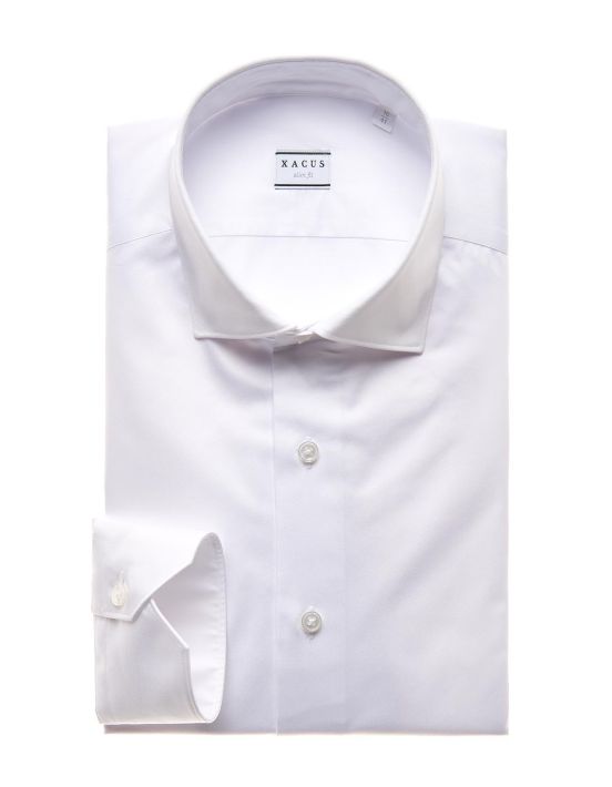 White Twill Solid colour Shirt Collar small cutaway Slim Fit