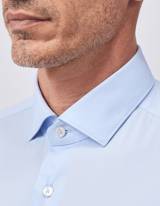 Shirt Collar small cutaway Light Blue Canvas Slim Fit hover