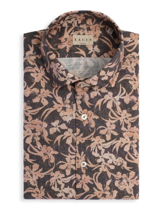 Pink Canvas Pattern Shirt Collar small cutaway Tailor Custom Fit