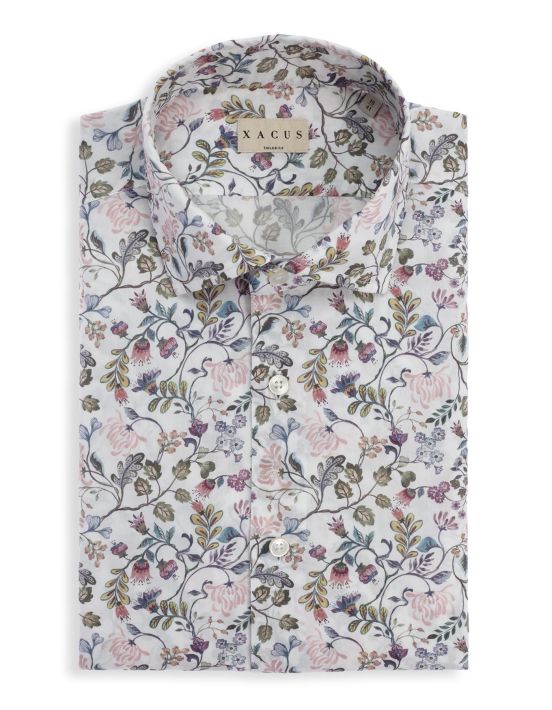 Multicolour Poplin Pattern Shirt Collar small cutaway Tailor Custom Fit