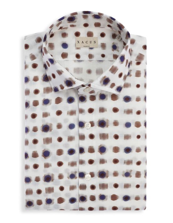 Brown Textured Pattern Shirt Collar small cutaway Tailor Custom Fit
