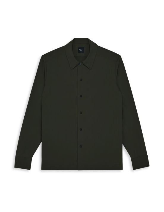 Forest Green Textured Solid colour Shirt Collar spread Over