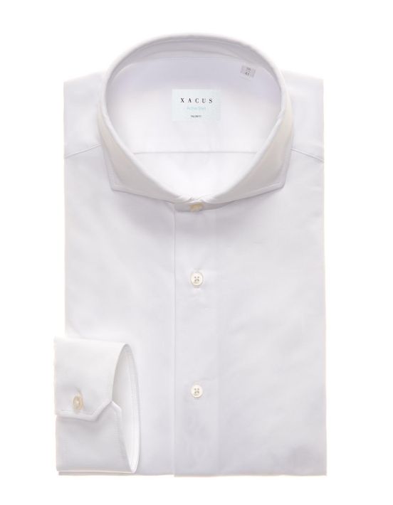 Camicia Collo francese Tinta Unita Twill Bianco Tailor Custom Fit
