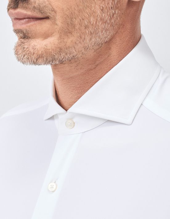 Camicia Collo francese Tinta Unita Twill Bianco Tailor Custom Fit hover