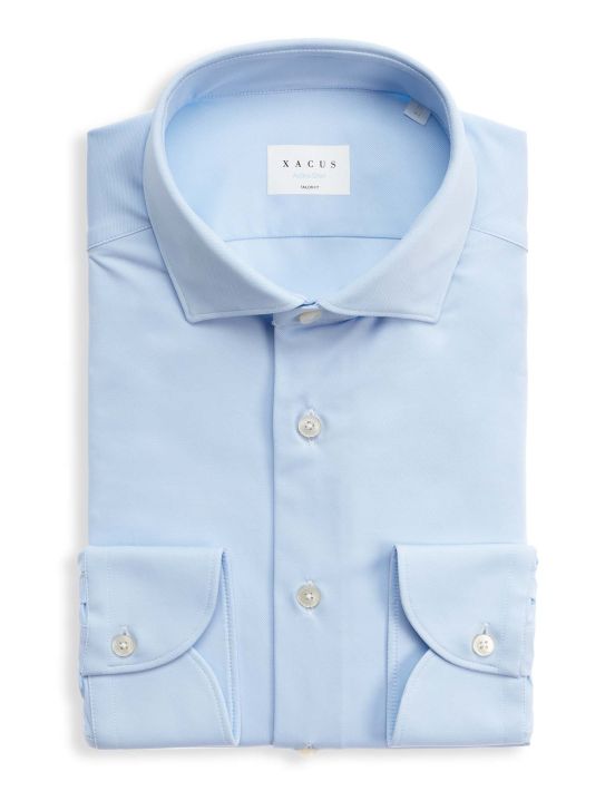 Camicia Collo francese piccolo Tinta Unita Oxford Celeste chiaro Tailor Custom Fit