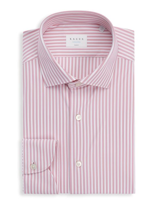 Pink Twill Stripe Shirt Collar small cutaway Tailor Custom Fit