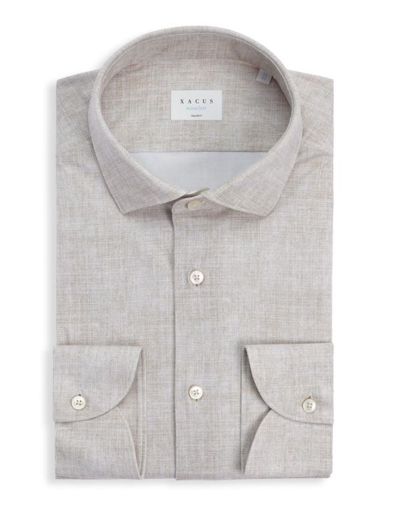 Beige Textured Pattern Shirt Collar small cutaway Tailor Custom Fit