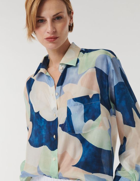 Shirt Multicolour Silk Pattern Over