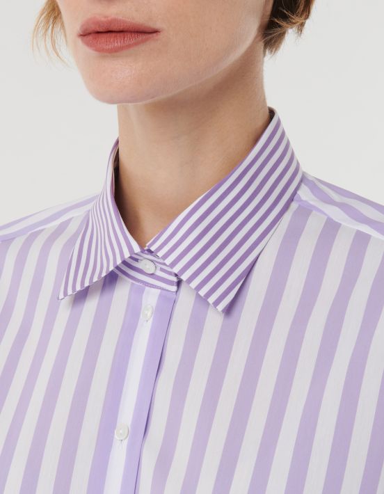 Chemise Violet clair Stretch Rayure Over hover