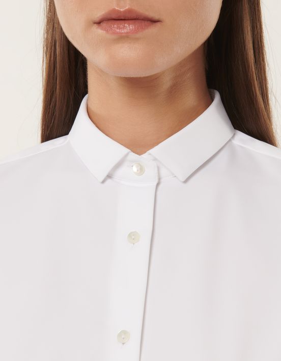 Shirt White Active Solid colour Regular Fit hover