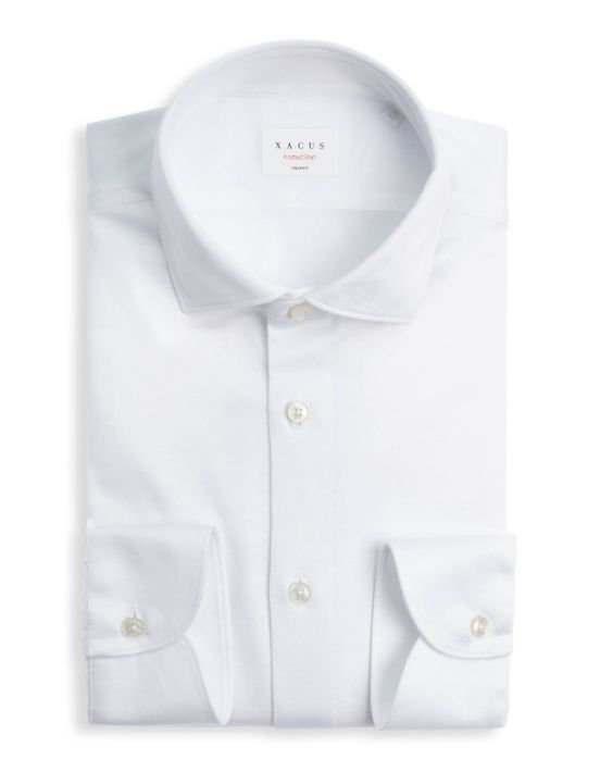Camisa Cuello francés pequeño Liso Jersey Blanco Tailor Custom Fit