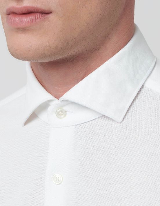 Camisa Cuello francés Liso Piqué Blanco Tailor Custom Fit hover