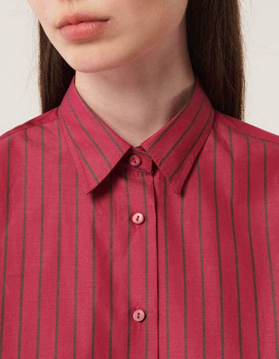 Shirt Fuchsia Cotton Stripe Regular Fit hover