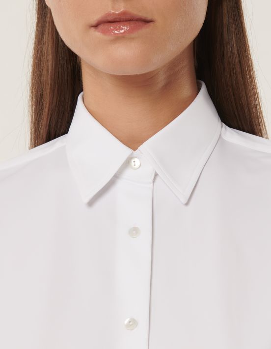 Camicia Bianco Active Tinta Unita Regular Fit hover