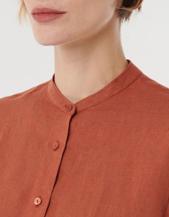 Shirt Brick Linen Solid colour Regular Fit hover