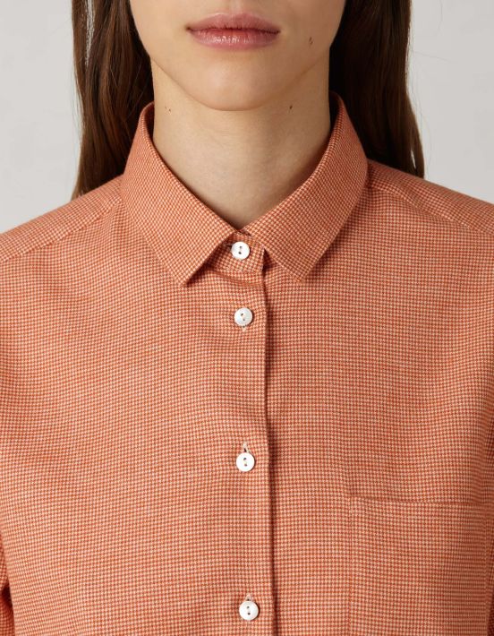 Shirt Orange Flannel Pattern Regular Fit hover