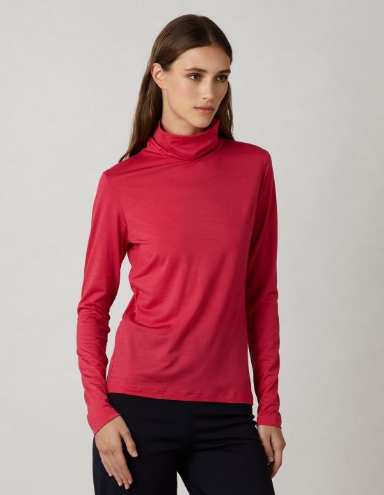 Blouse Fuchsia Jersey Solid colour One Size
