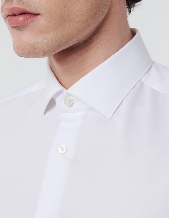 White Twill Solid colour Shirt Collar small cutaway Evolution Classic Fit hover