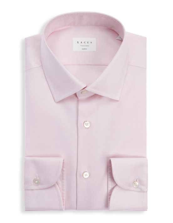 Camicia Collo italiano Fantasia Armaturato Rosa scuro Tailor Custom Fit