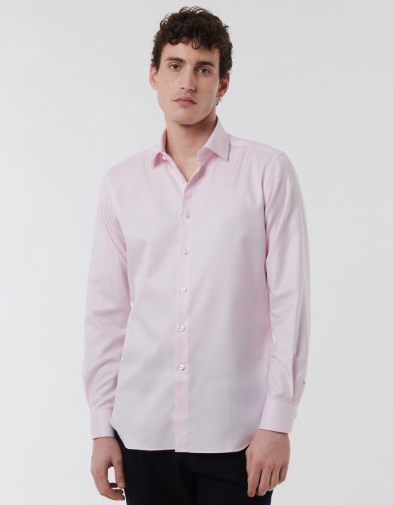 Dark Pink Textured Pattern Shirt Collar spread