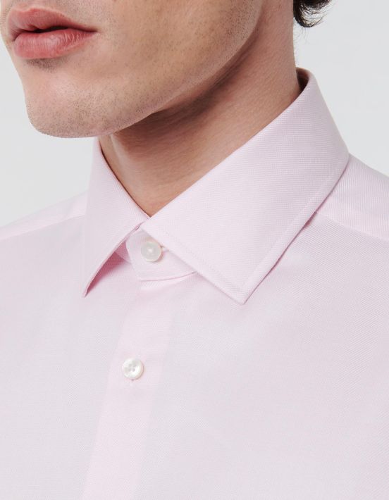 Camicia Collo italiano Fantasia Armaturato Rosa scuro Tailor Custom Fit hover