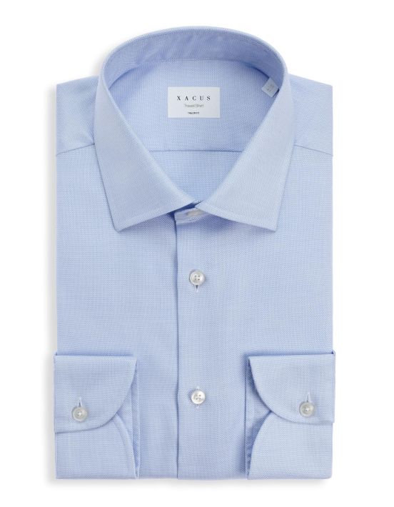Blue Textured Pattern Shirt Collar spread Tailor Custom Fit