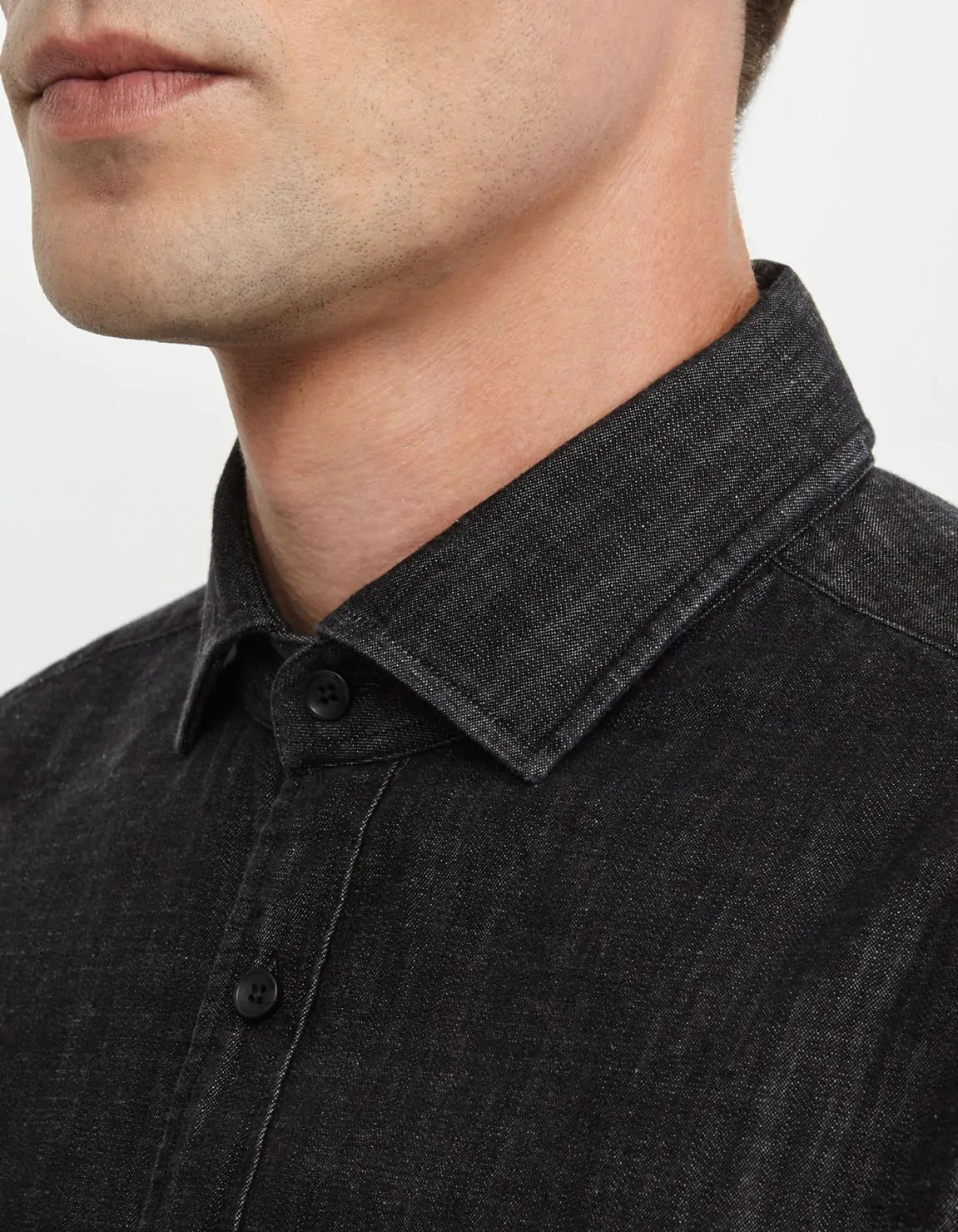 Camicia Collo francese Tinta Unita Indaco Nero Tailor Custom Fit 2