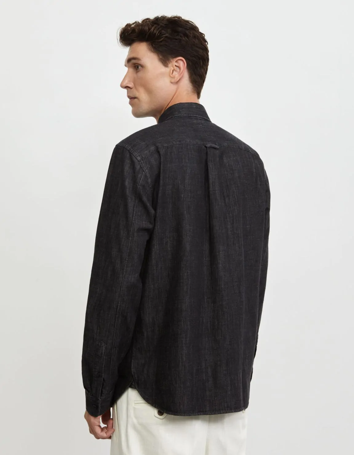 Camicia Collo francese Tinta Unita Indaco Nero Tailor Custom Fit 6