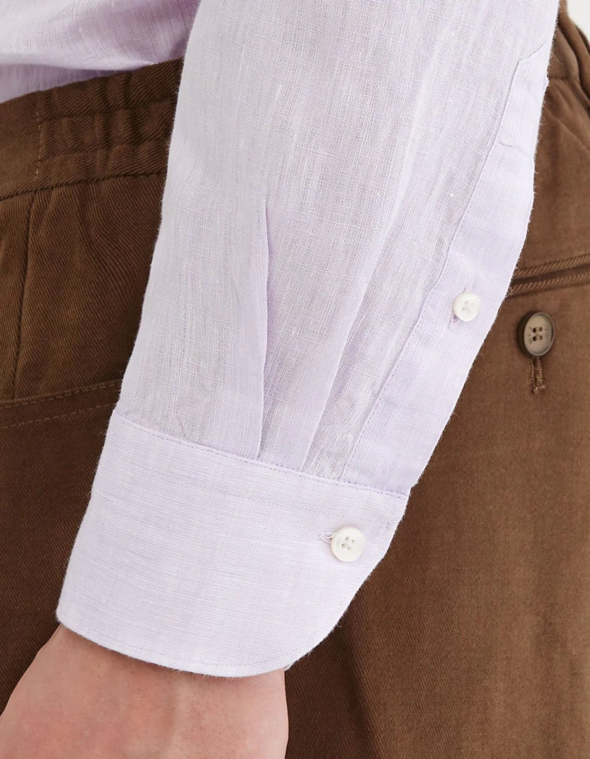 Lilac Linen Solid colour Shirt Collar cutaway Tailor Custom Fit 5