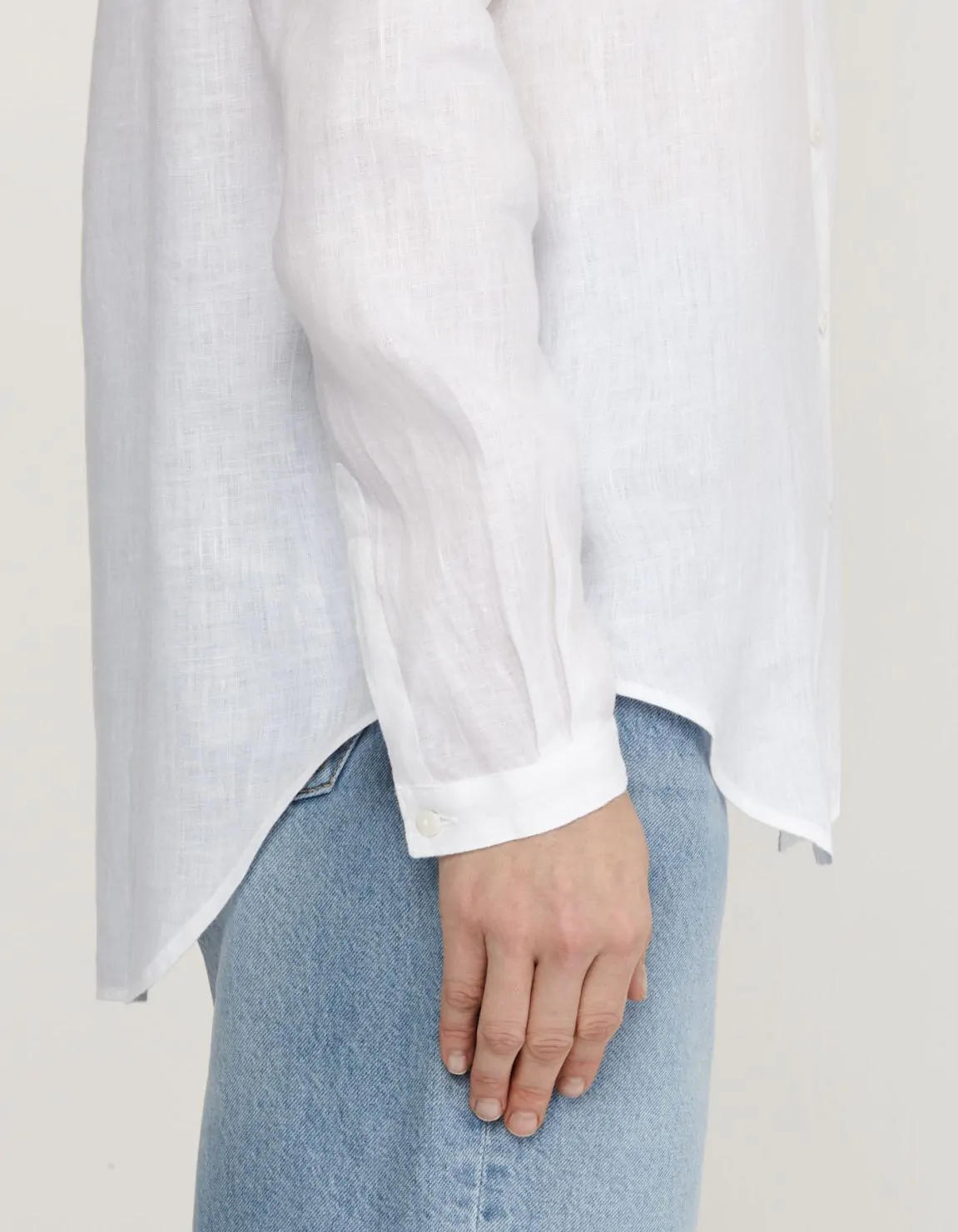 Camisa Blanco Lino Liso Regular Fit 4