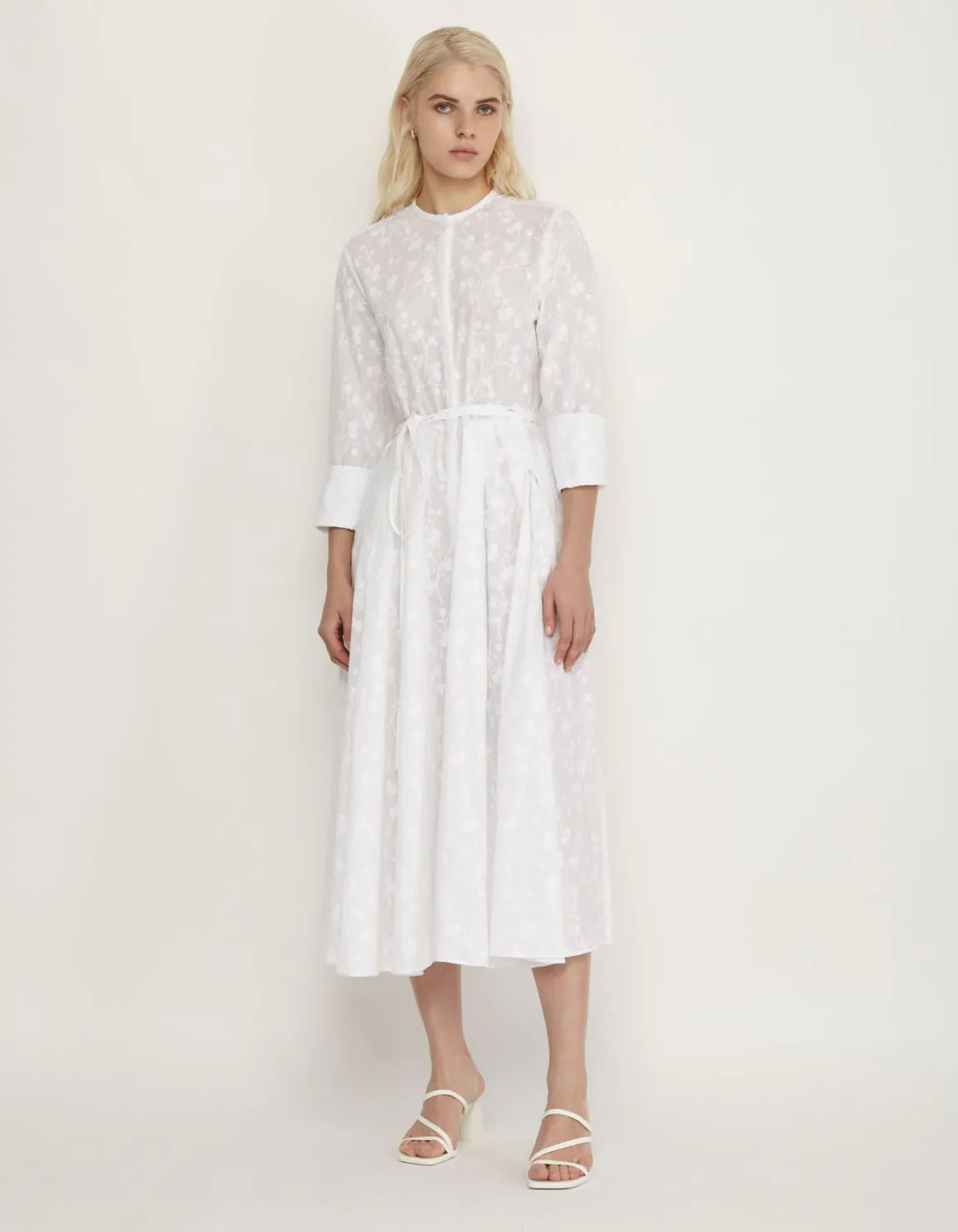 Chemisier Blanco Algodón Estampado Regular Fit 3