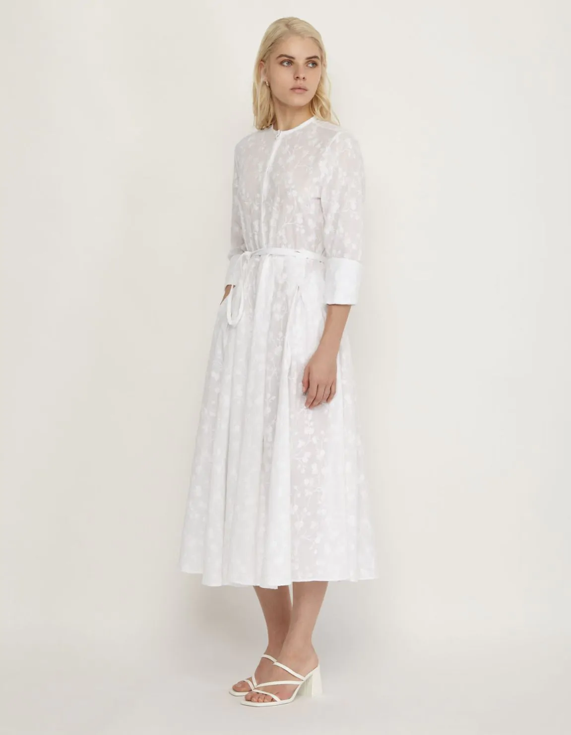 Chemisier Blanco Algodón Estampado Regular Fit 5