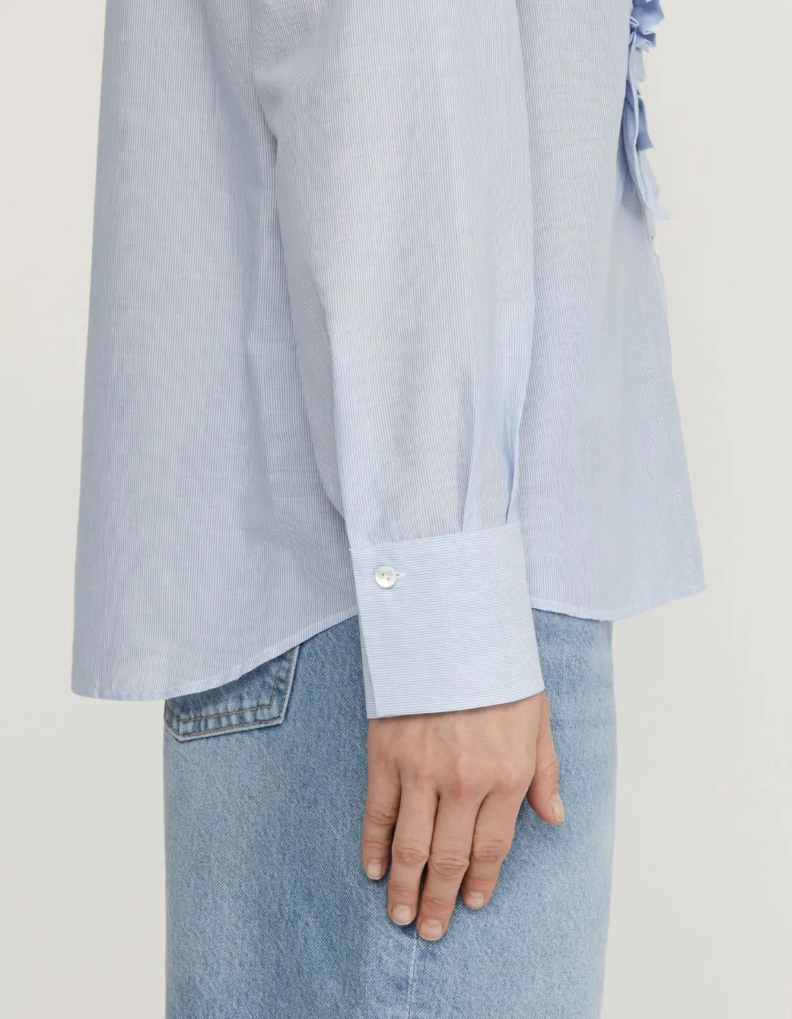Camisa Cielo azul blanco Algodón Rayas Regular Fit 4